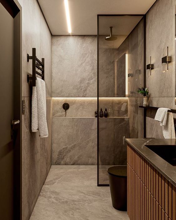 curbless walk-in shower design 